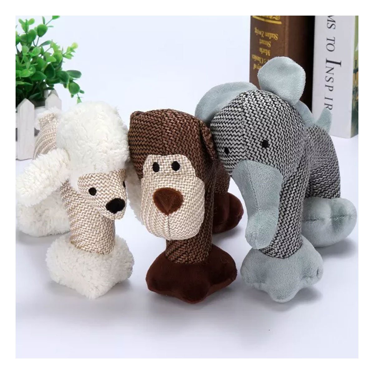 PACK6 MONO DE PELUCHE CON SONIDO MARRON SUAVE PARA HOGAR Y+REGALO STICKER - 3