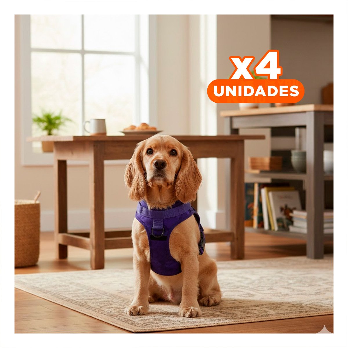 PACK4 ESTABLE PECHERA TACTICO PARA PERRO MORADO AJUSTABLE PARA PASEOS Y ENTRENAMIENTO - 1