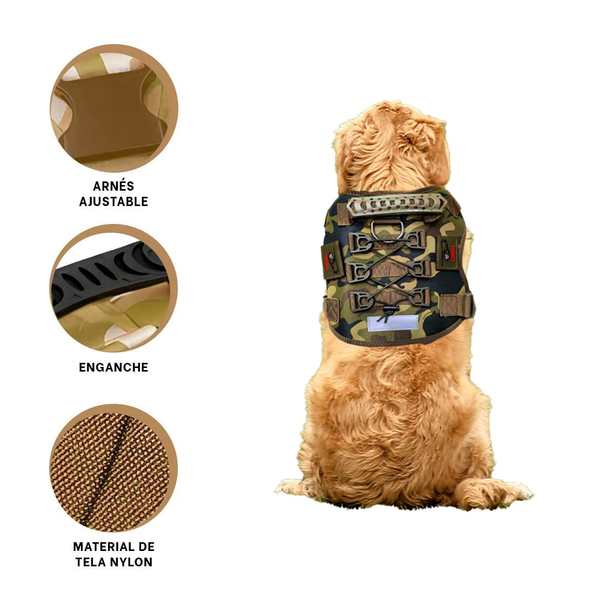 CHALECO COMODO PARA PERRO VERDE CLARO TALLA L AJUSTABLE Y SEGURO - 3