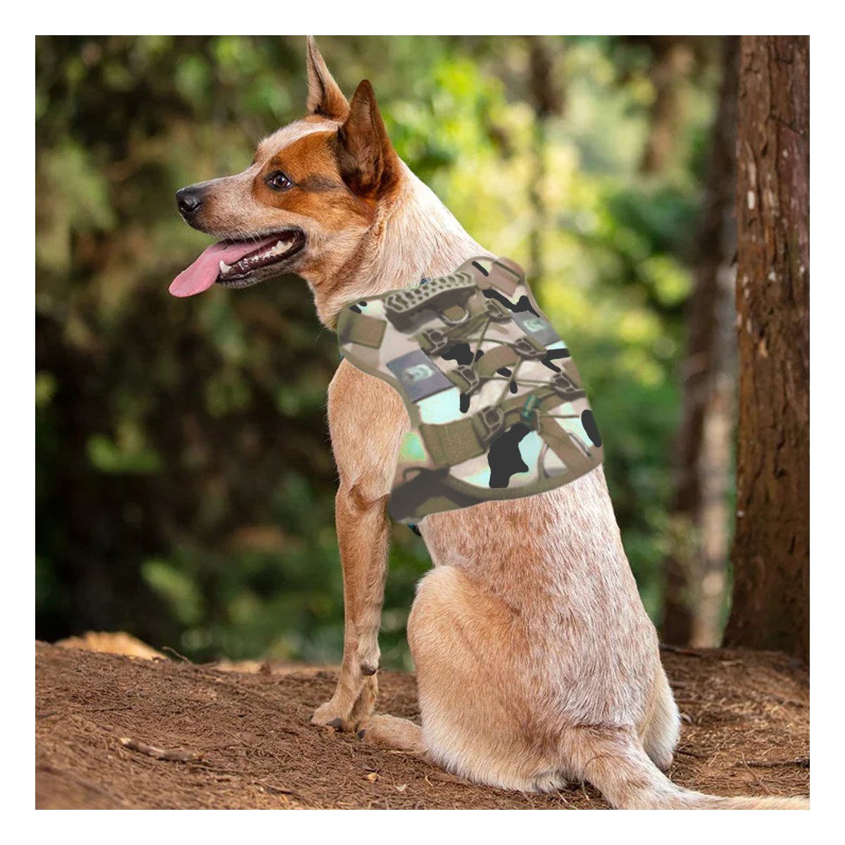 EQUIPO COMODO PARA PERRO VERDE CLARO TALLA L CHALECO TACTICO AJUSTABLE Y+REGALO STICKER - 2