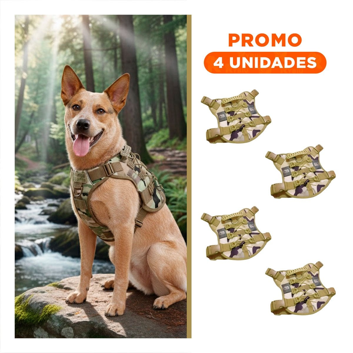 PACK4 EQUIPO AJUSTABLE PARA PERRO VERDE CLARO TALLA L CHALECO COMODO Y+REGALO STICKER - 1