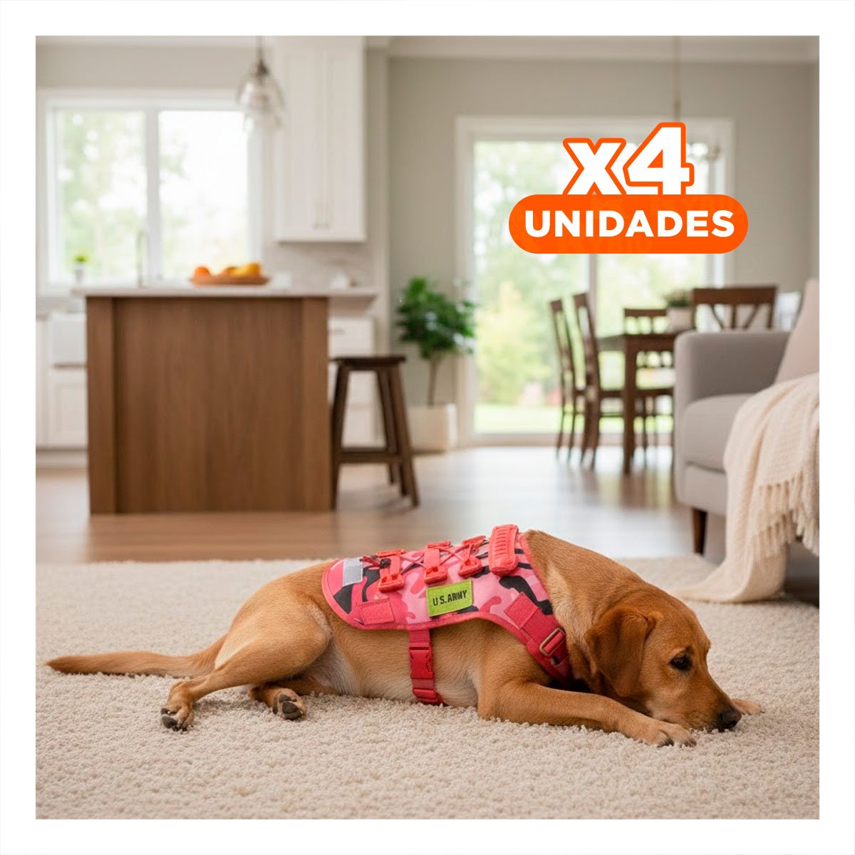 PACK4 ACCESORIO CHALECO TACTICO PARA PERRO ROJO DURABLE Y FACIL DE COLOCAR - 1