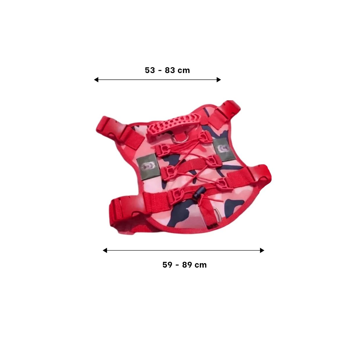 PACK4 CONFORT CHALECO TACTICO PARA PERRO ROJO AJUSTABLE Y SEGURO PARA PASEOS Y+PAPEL REGALO - 4