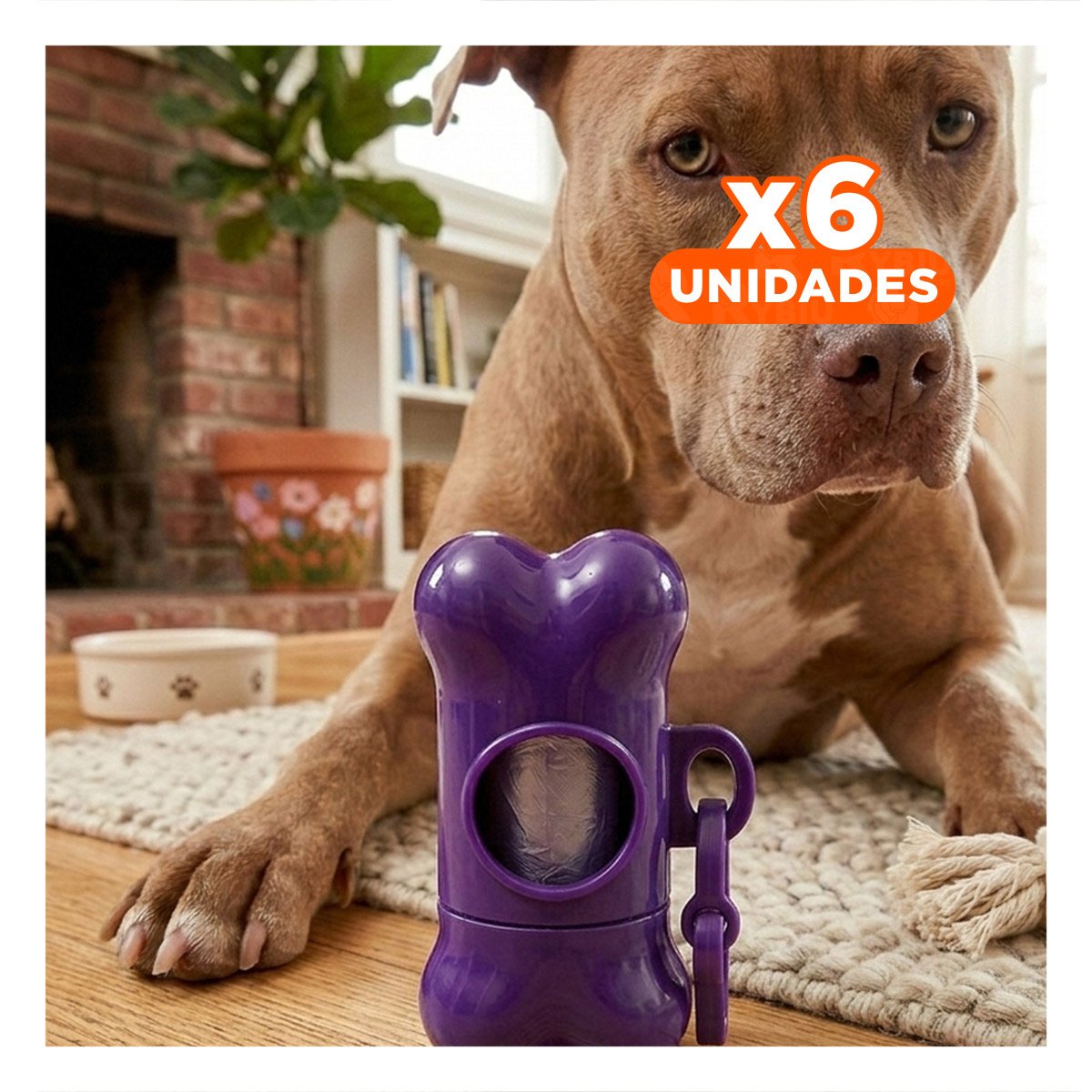 PACK6 ACCESORIO HIGIENICO MORADO PARA MASCOTAS USO DIARIO PRACTICO Y+REGALO STICKER - 1