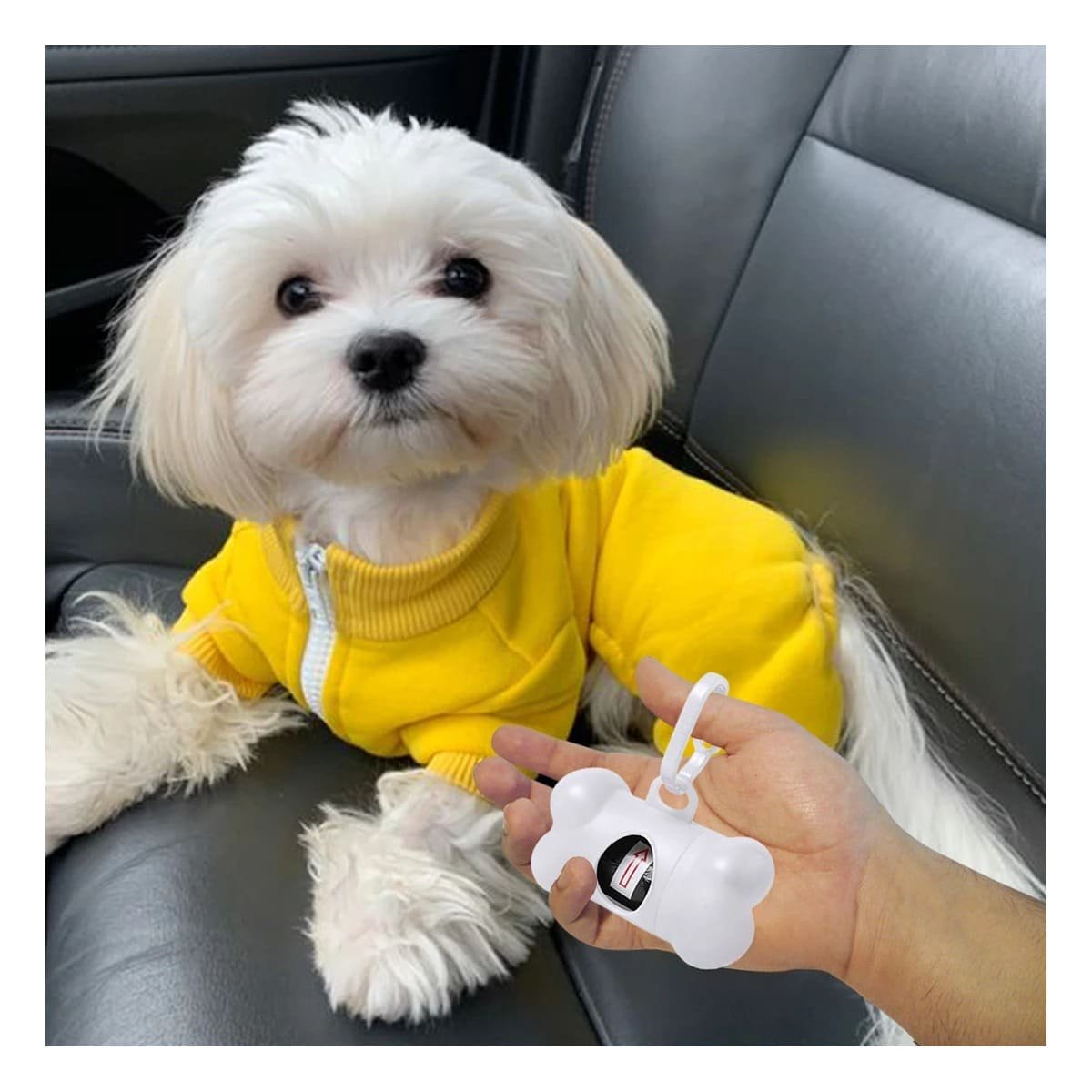 PACK6 DISPENSADOR DE BOLSAS BLANCO FUNCIONAL PARA SALIDAS CON MASCOTAS - 5