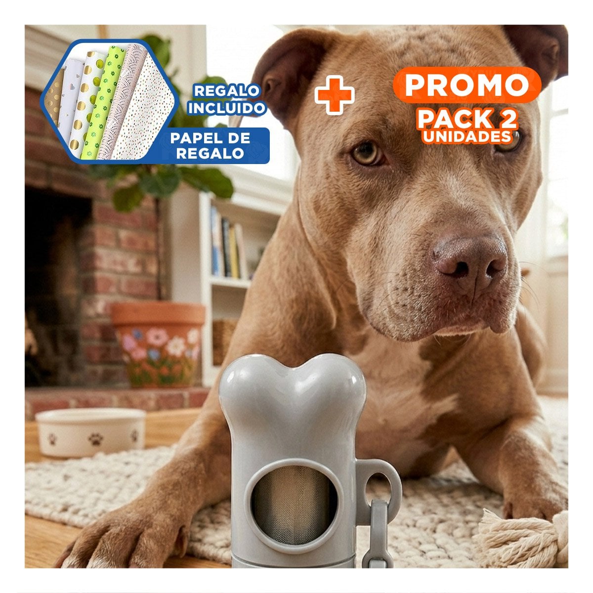 PACK2 CONTENEDOR DE BOLSAS GRIS TIPO HUESO FACIL DE TRANSPORTAR Y+PAPEL REGALO - 1
