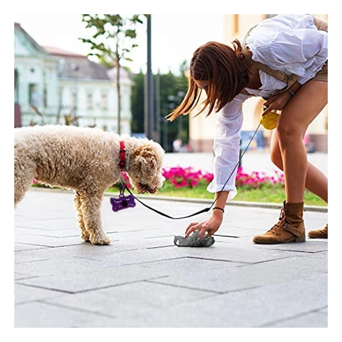 PACK2 PORTA BOLSAS MORADO PARA MASCOTAS CON SUJECION SEGURA - 5