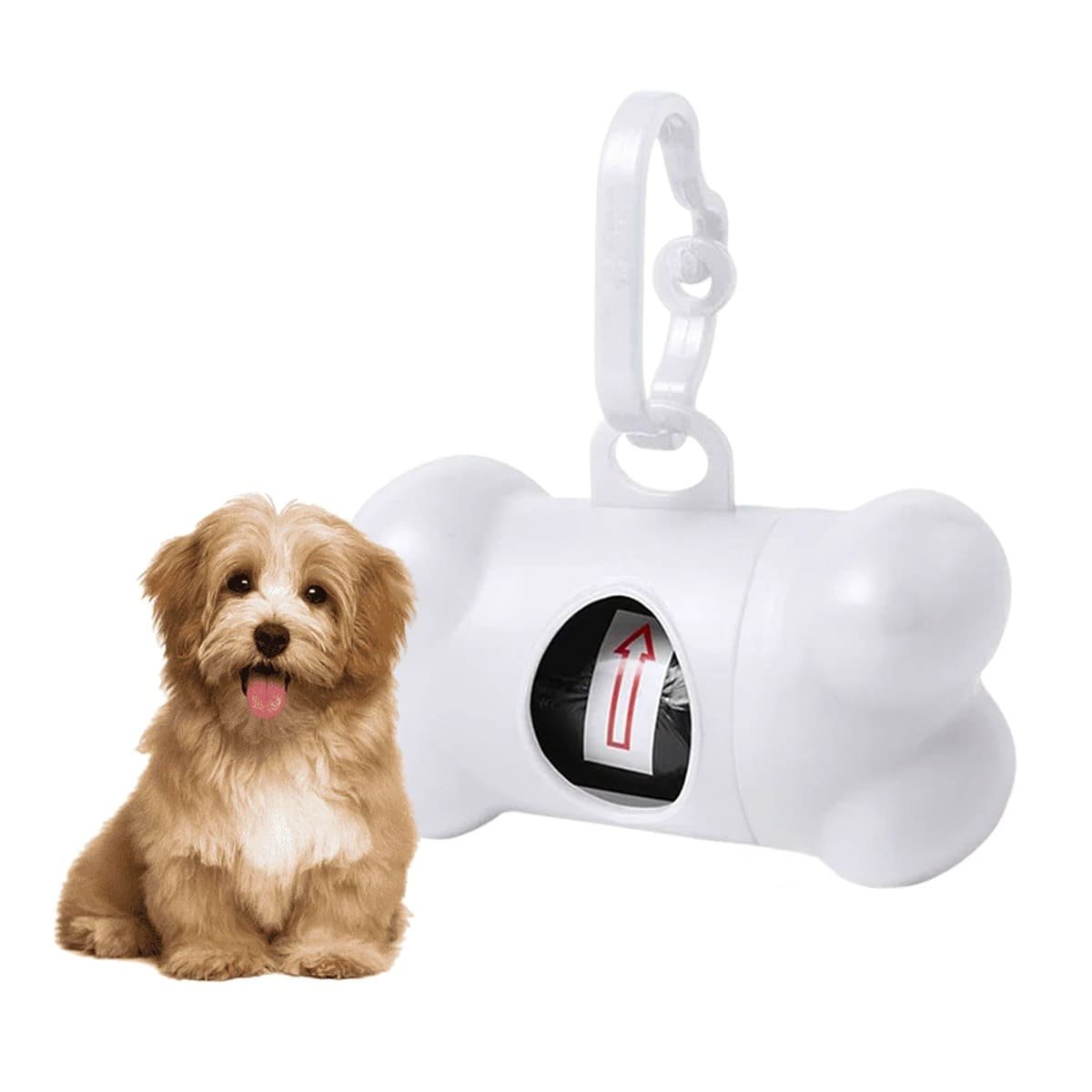 PACK2 DISPENSADOR PORTATIL BLANCO PARA MASCOTAS CON ESTILO SENCILLO Y+REGALO STICKER - 2
