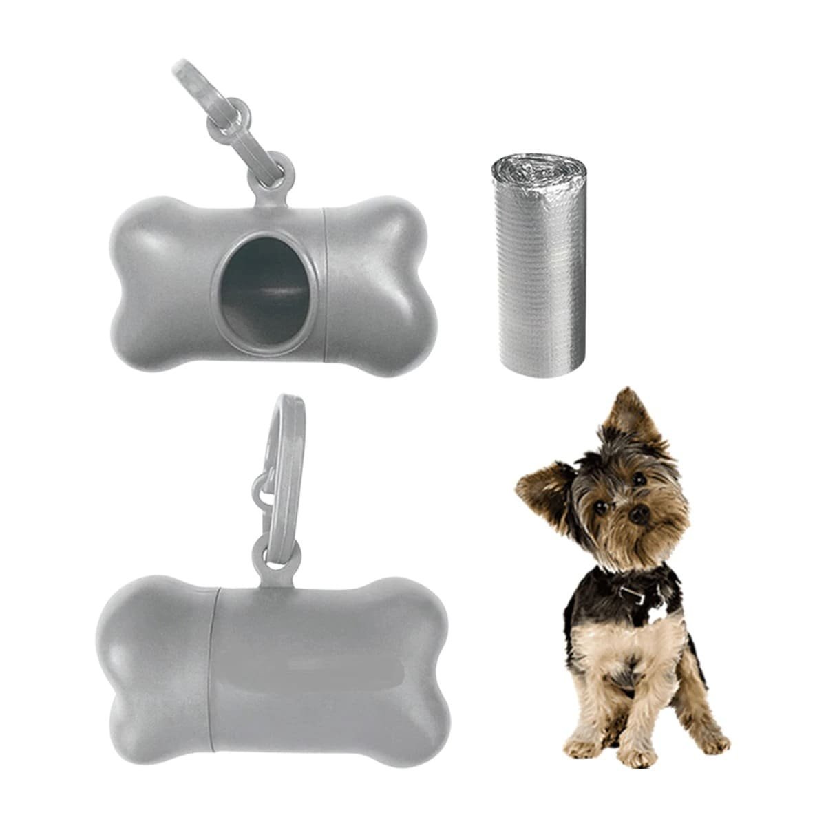 PACK6 ACCESORIO HIGIENICO GRIS PARA MASCOTAS USO DIARIO PRACTICO Y+REGALO STICKER - 2