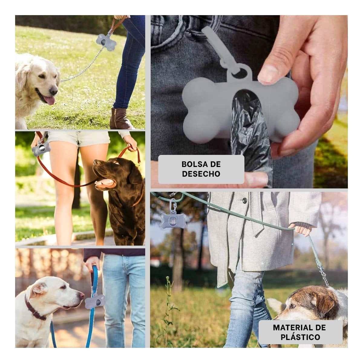 PACK12 DISPENSADOR GRIS CON CLIP INTEGRADO PARA PASEOS AL AIRE LIBRE Y+PAPEL REGALO - 2