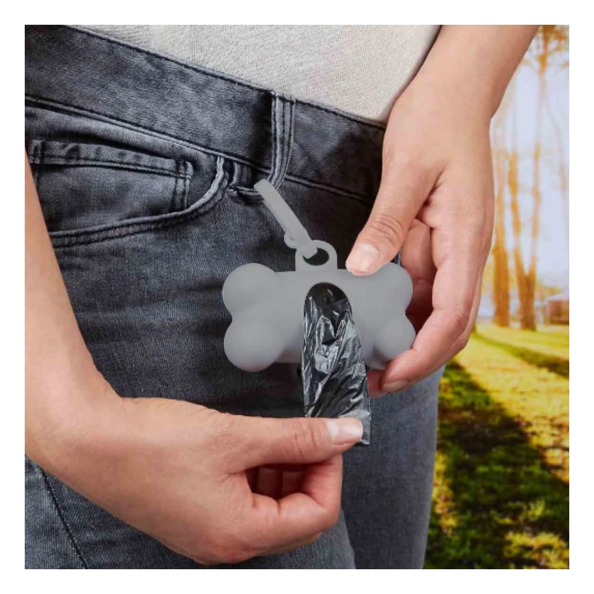 PACK6 DISPENSADOR DE BOLSAS GRIS FUNCIONAL PARA SALIDAS CON MASCOTAS - 2