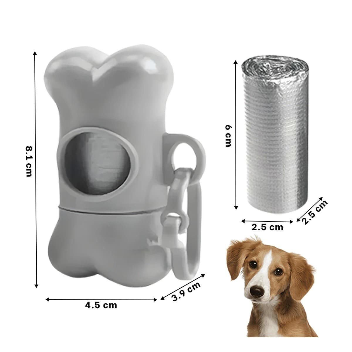 PACK2 DISPENSADOR PORTATIL GRIS PARA MASCOTAS CON ESTILO SENCILLO Y+REGALO STICKER - 4