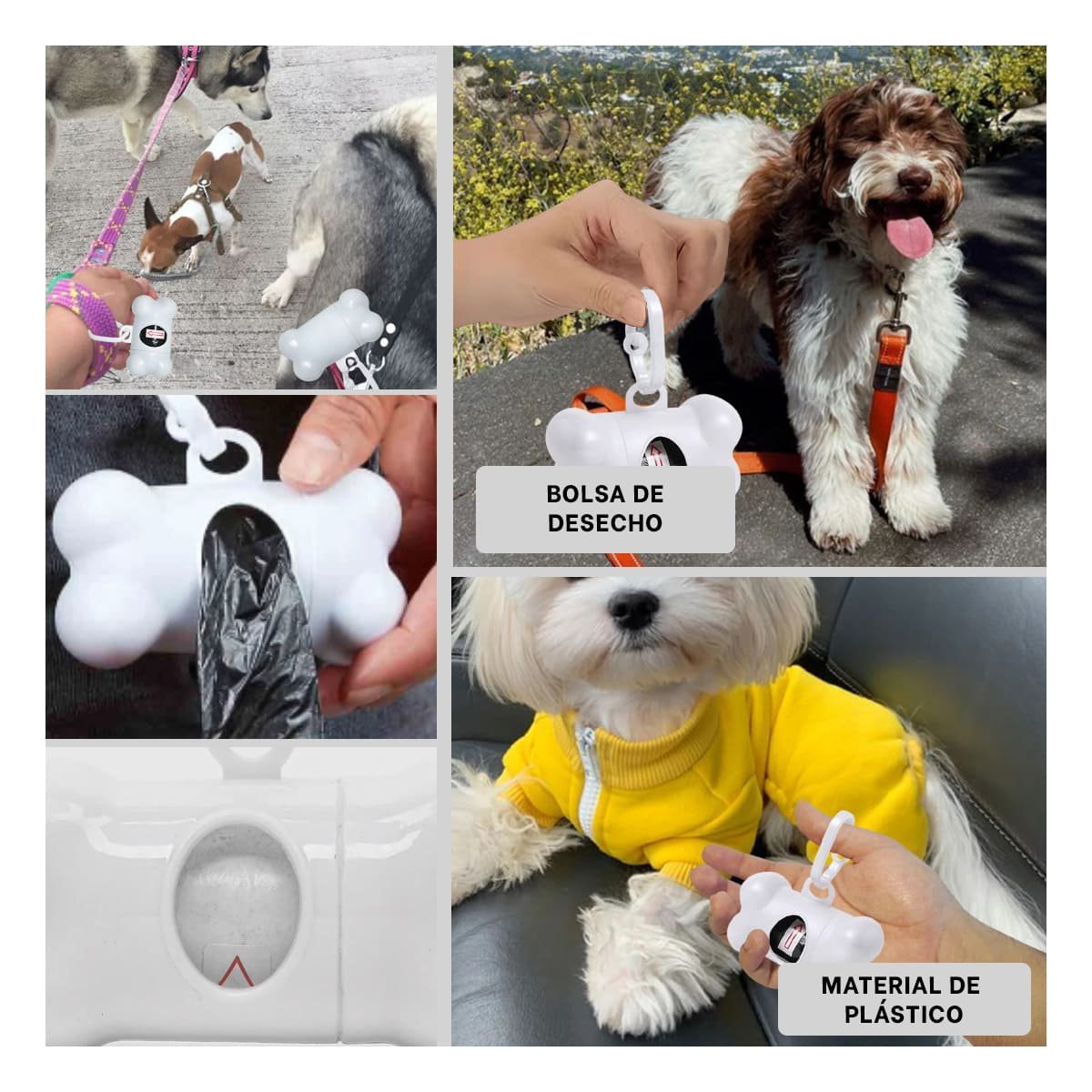 PACK12 DISPENSADOR BLANCO CON CLIP INTEGRADO PARA PASEOS AL AIRE LIBRE Y+PAPEL REGALO - 2