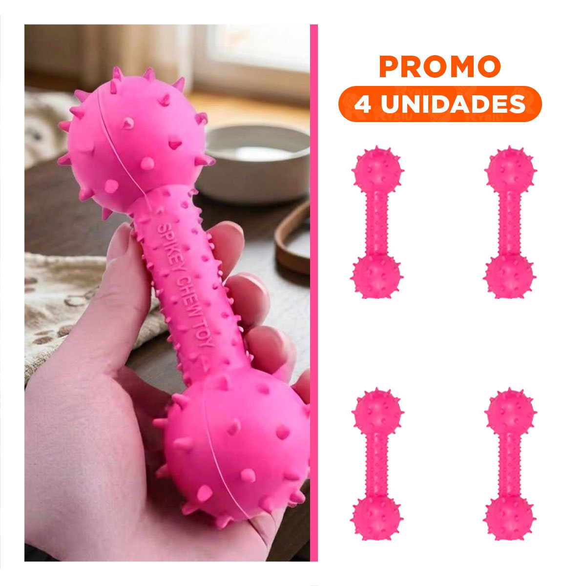 PACK4 HUESO ROSADO TEXTURIZADO PARA ESTIMULAR JUEGO INDEPENDIENTE Y+REGALO STICKER - 1
