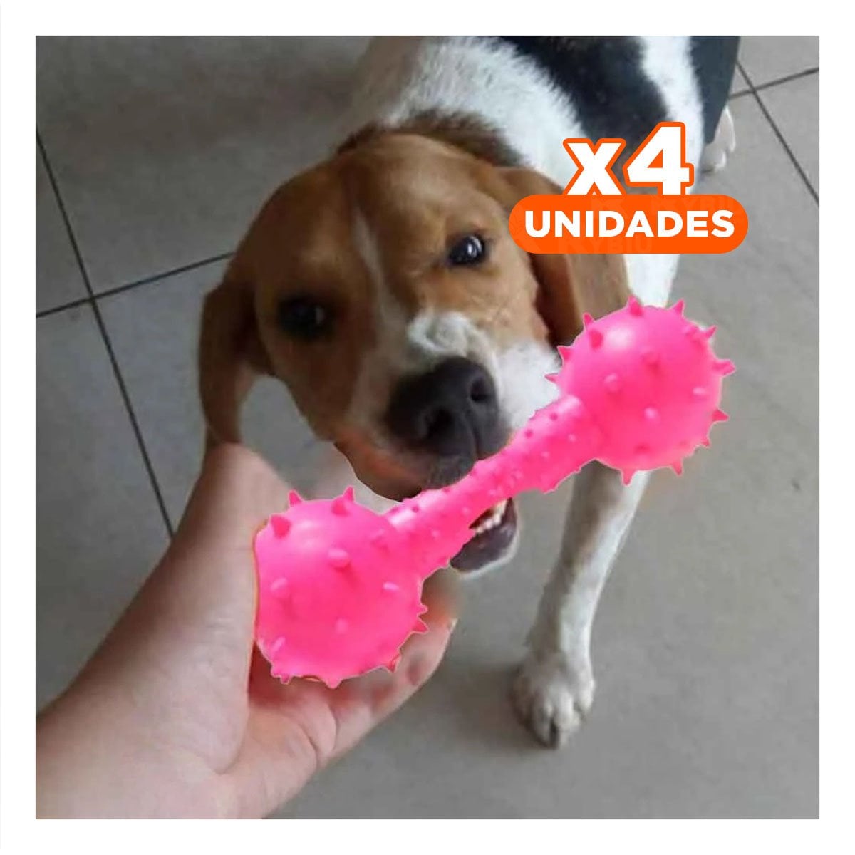 PACK4 HUESO RESISTENTE ROSADO PARA MASCOTAS CON ENERGIA ALTA - 1