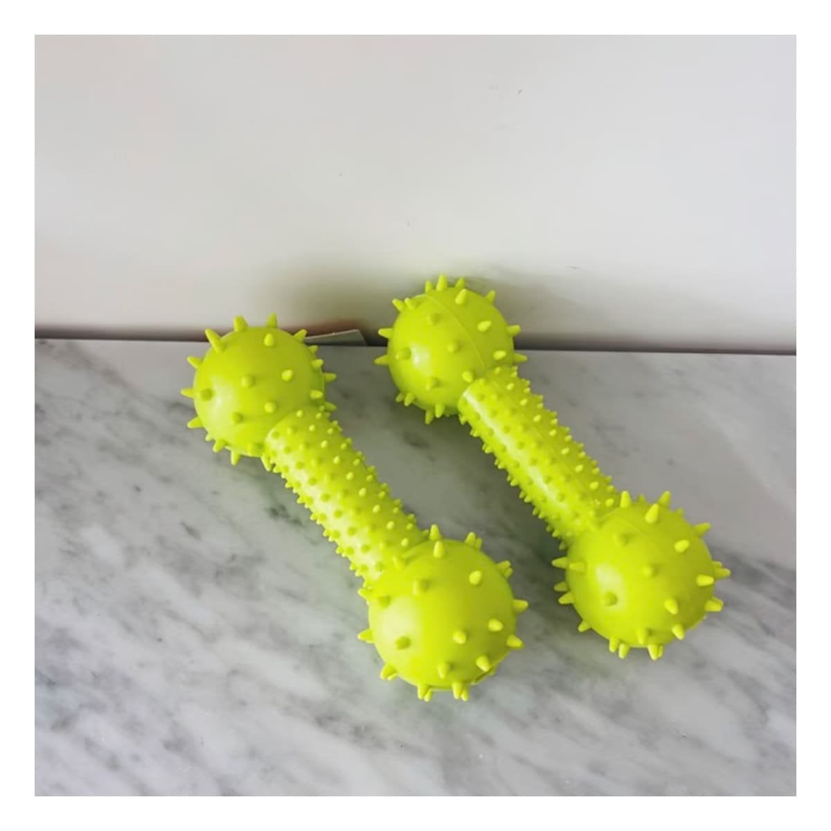 PACK6 JUGUETE PARA MASCOTA HUESO VERDE AMARILLENTO FACIL DE USAR - 2