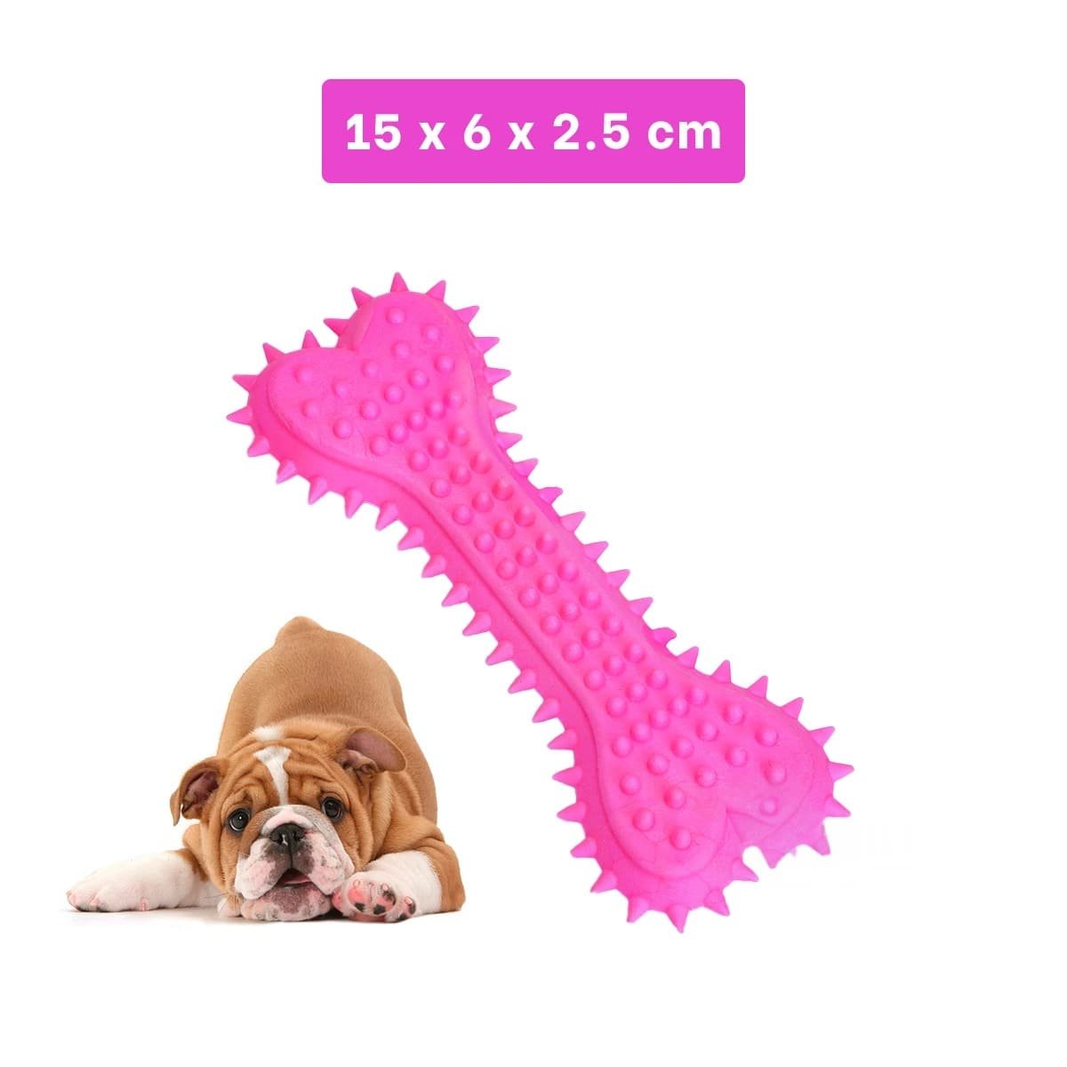 PACK4 JUGUETE HUESO ROSADO CON PUAS PARA ACTIVIDADES DE JUEGO - 4