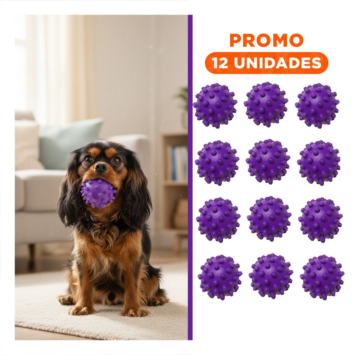 PACK12 JUGUETE CANINO MORADO CHICO TIPO CHIRIMOLLA PARA ACTIVIDAD Y+REGALO STICKER - 1