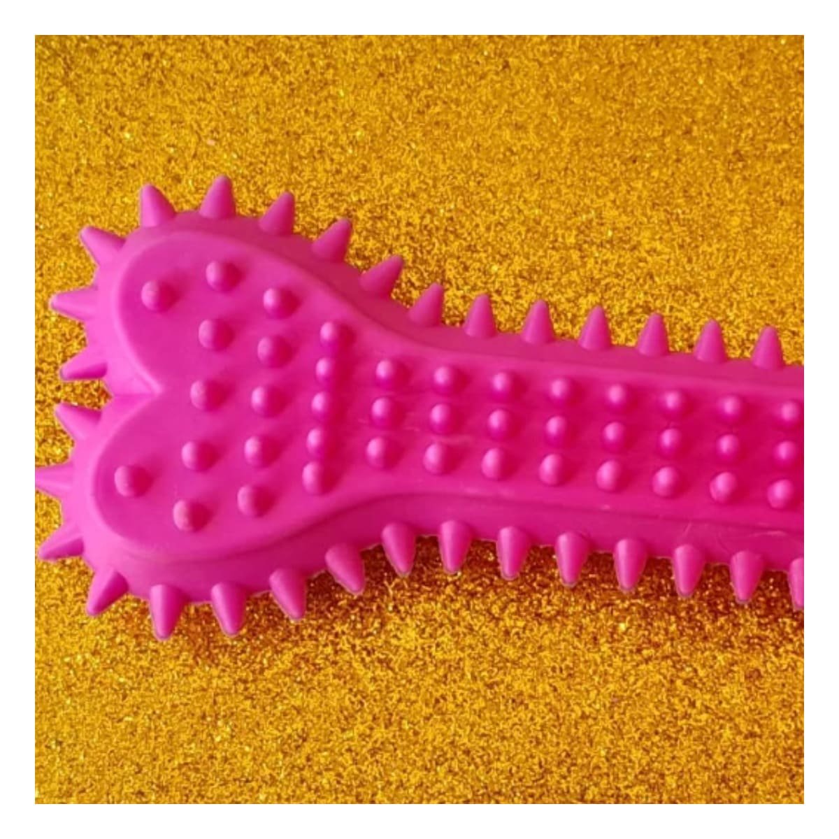 PACK2 JUGUETE CANINO ROSADO TIPO HUESO CON RELIEVE FUNCIONAL Y+PAPEL REGALO - 2