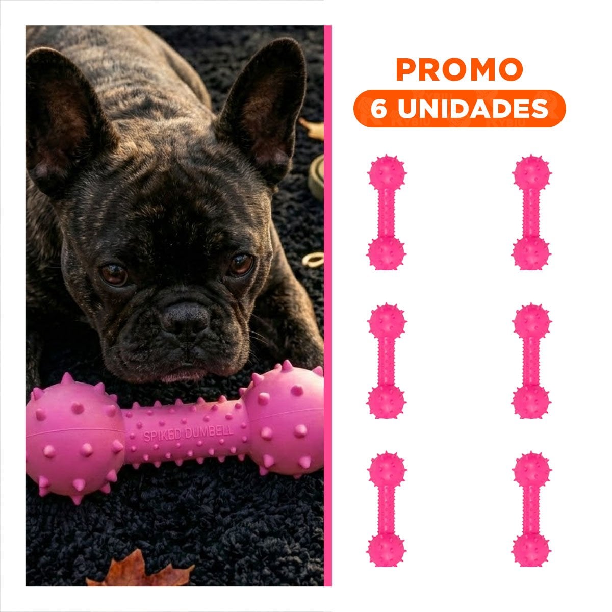 PACK6 JUGUETE PARA MASCOTA HUESO ROSADO FACIL DE MANIPULAR - 1