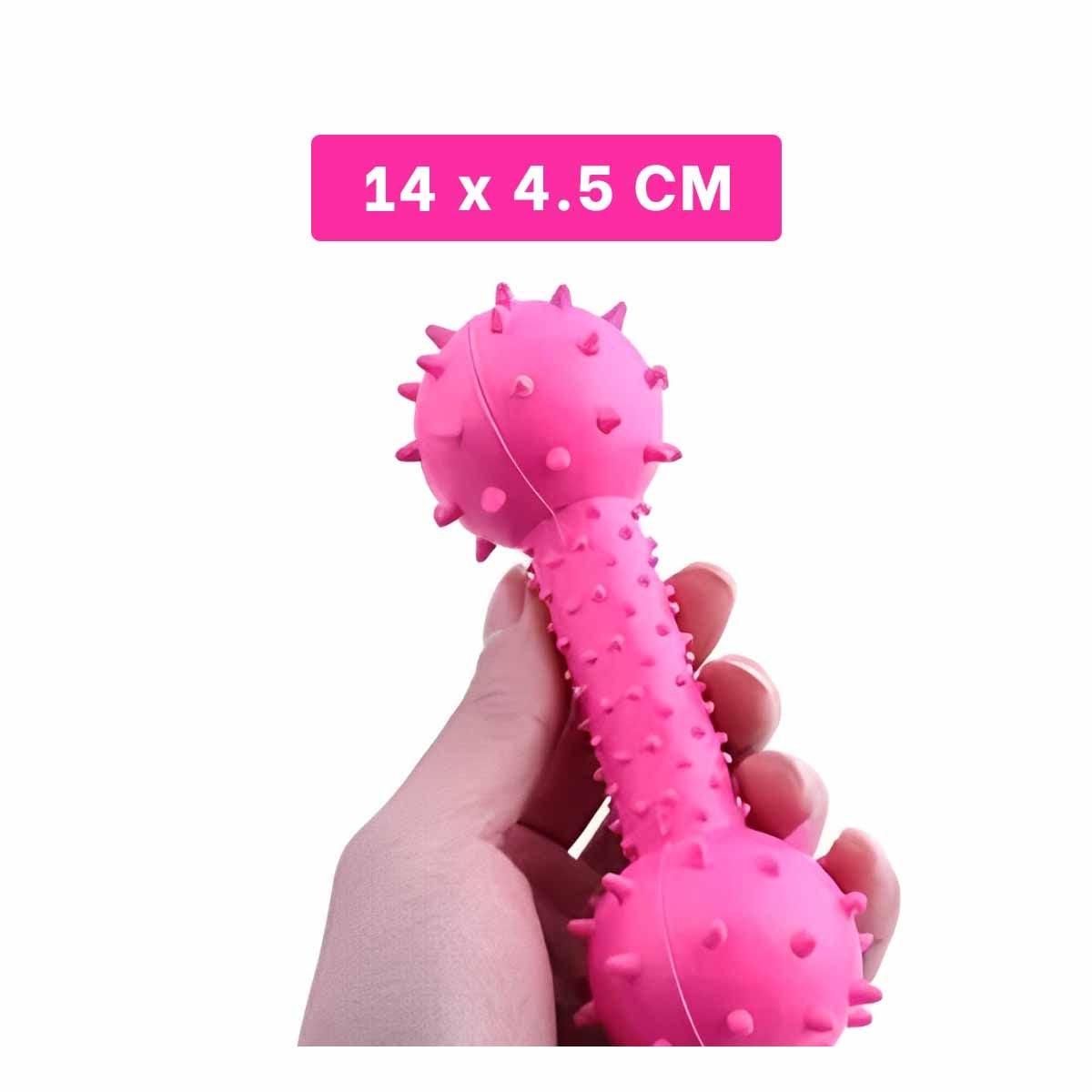 PACK4 JUGUETE CANINO DE JEBE ROSADO PARA MORDIDAS CONTROLADAS Y+PAPEL REGALO - 4