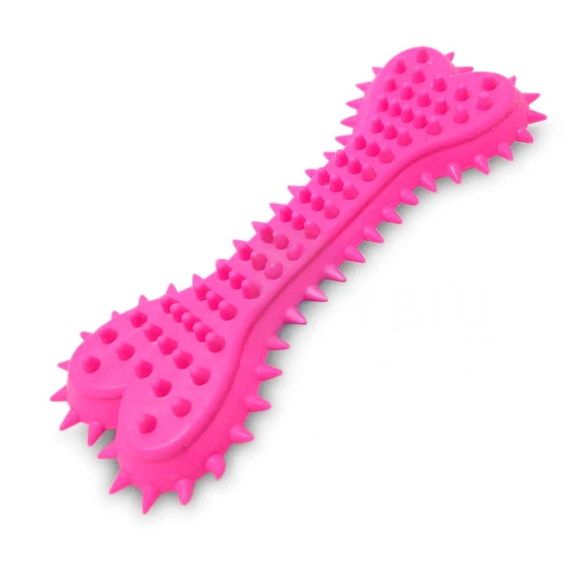 PACK12 JUGUETE PARA PERRO HUESO ROSADO CON RELIEVE TEXTURIZADO Y+REGALO STICKER - 2