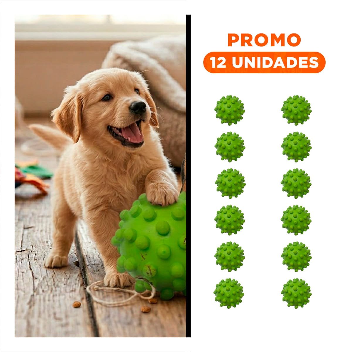 PACK12 PELOTA DE ENTRENAMIENTO CAUCHO VERDE CHICO LIGERA Y PRACTICA Y+REGALO STICKER - 1