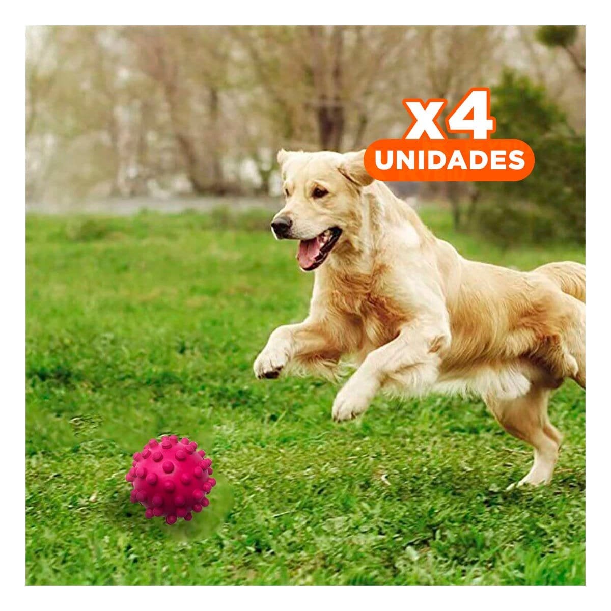 PACK4 PELOTA CHIRIMOLLA ROSADO PARA JUEGOS DE LANZAR Y RECOGER - 1
