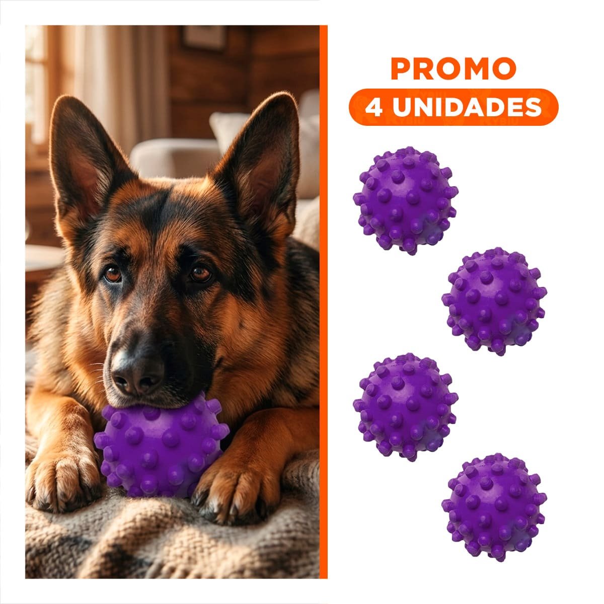 PACK4 DISPOSITIVO DE JUEGO MORADO GRANDE PARA PERROS CON MATERIAL DURABLE Y+REGALO STICKER - 1