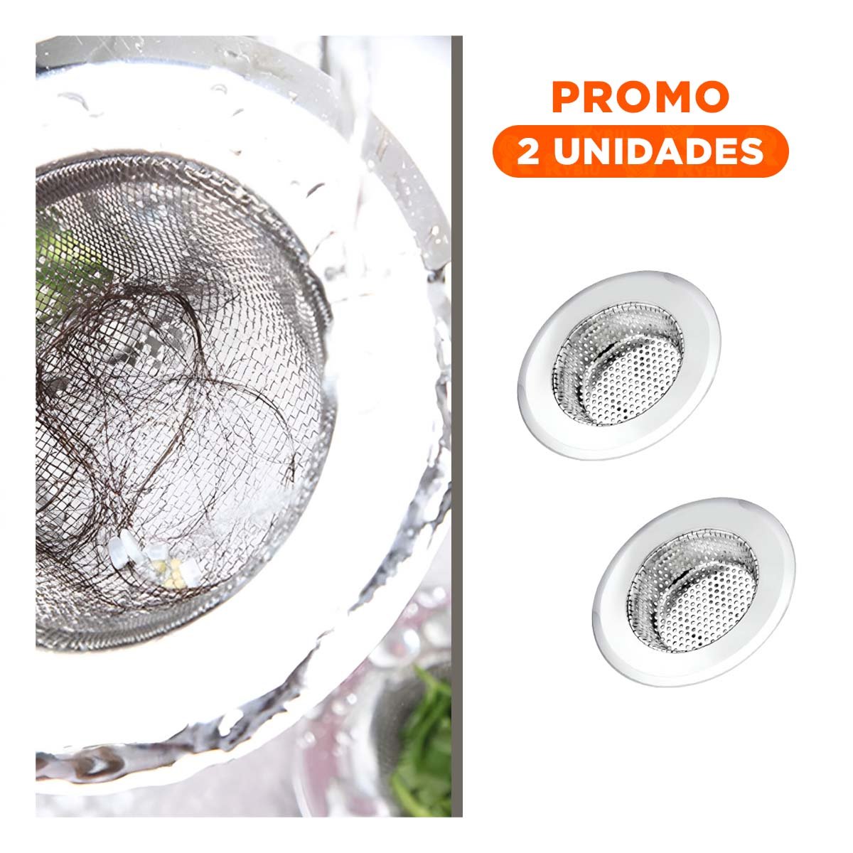 PACK2 PROTECTOR METALICO 9 CM PLATEADO PARA FREGADERO - 1