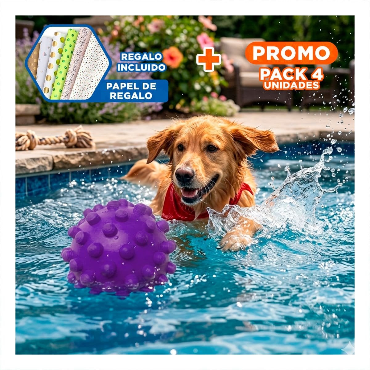 PACK4 FIGURA DE CAUCHO MORADO GRANDE PARA JUEGOS ACTIVOS Y DINAMICOS Y+PAPEL REGALO - 1