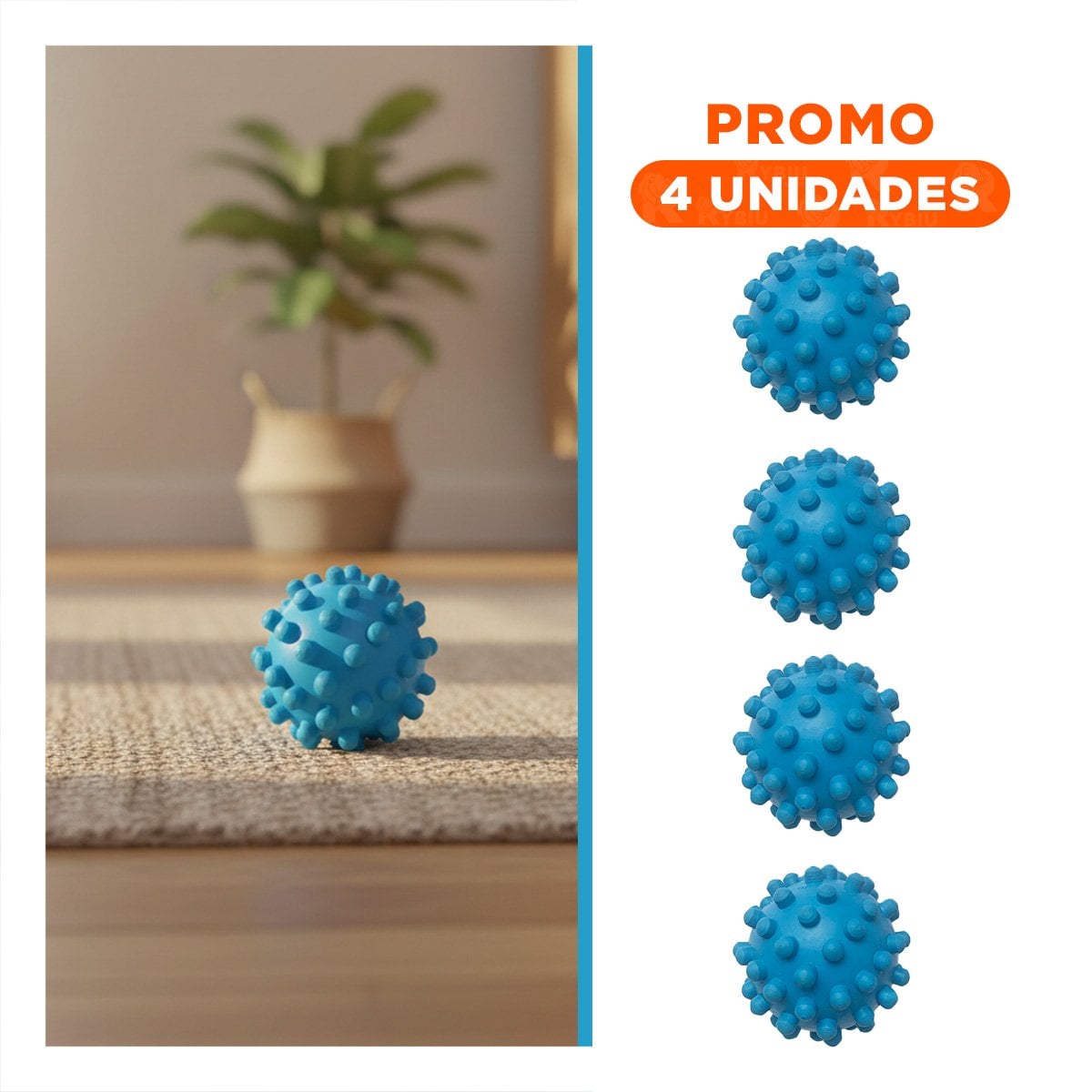 PACK4 FIGURA INTERACTIVA CAUCHO CELESTE PARA MANTENER ACTIVA A TU MASCOTA Y+REGALO STICKER - 1