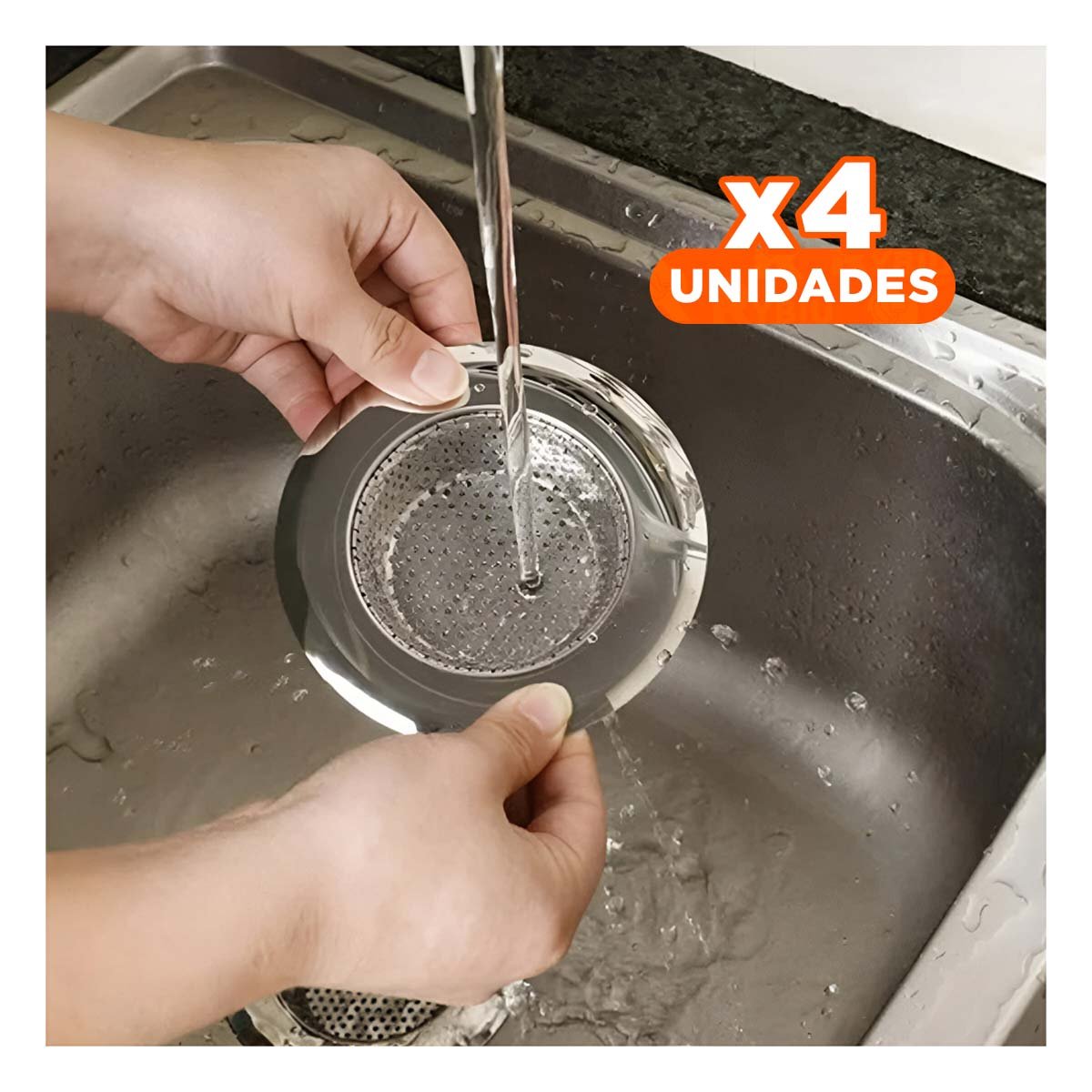 PACK4 CUBIERTA DE CANO 9 CM PLATEADO PARA COCINA - 1