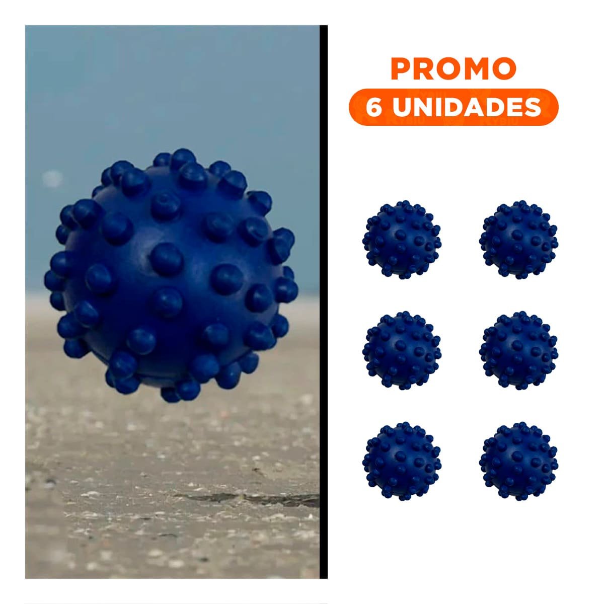 PACK6 JUGUETE PARA MASCOTAS CAUCHO AZUL CHIRIMOLLA GRANDE CON ALTA RESISTENCIA - 1