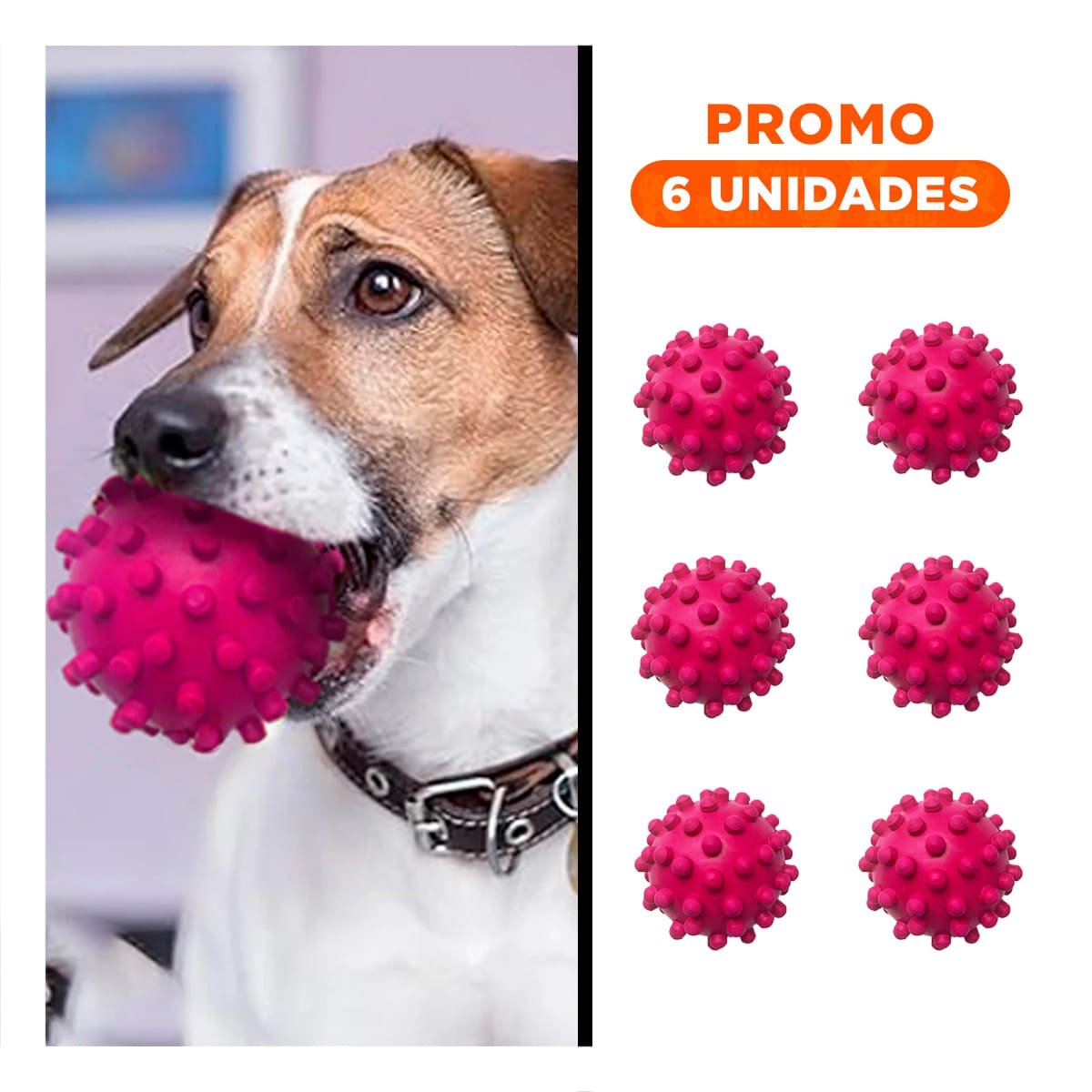 PACK6 MORDEDOR CANINO ANTIESTRES CAUCHO ROSADO CHICO FACIL DE TRANSPORTAR - 1