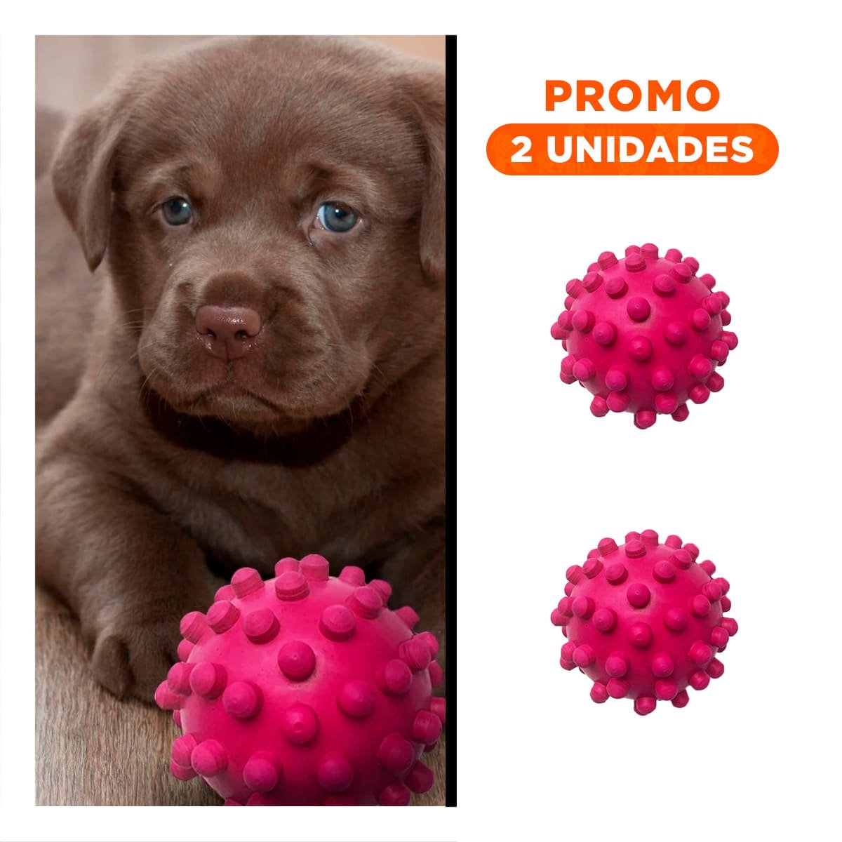 PACK2 JUGUETE INTERACTIVO PARA MORDER CAUCHO ROSADO MASCOTAS PEQUENAS - 1