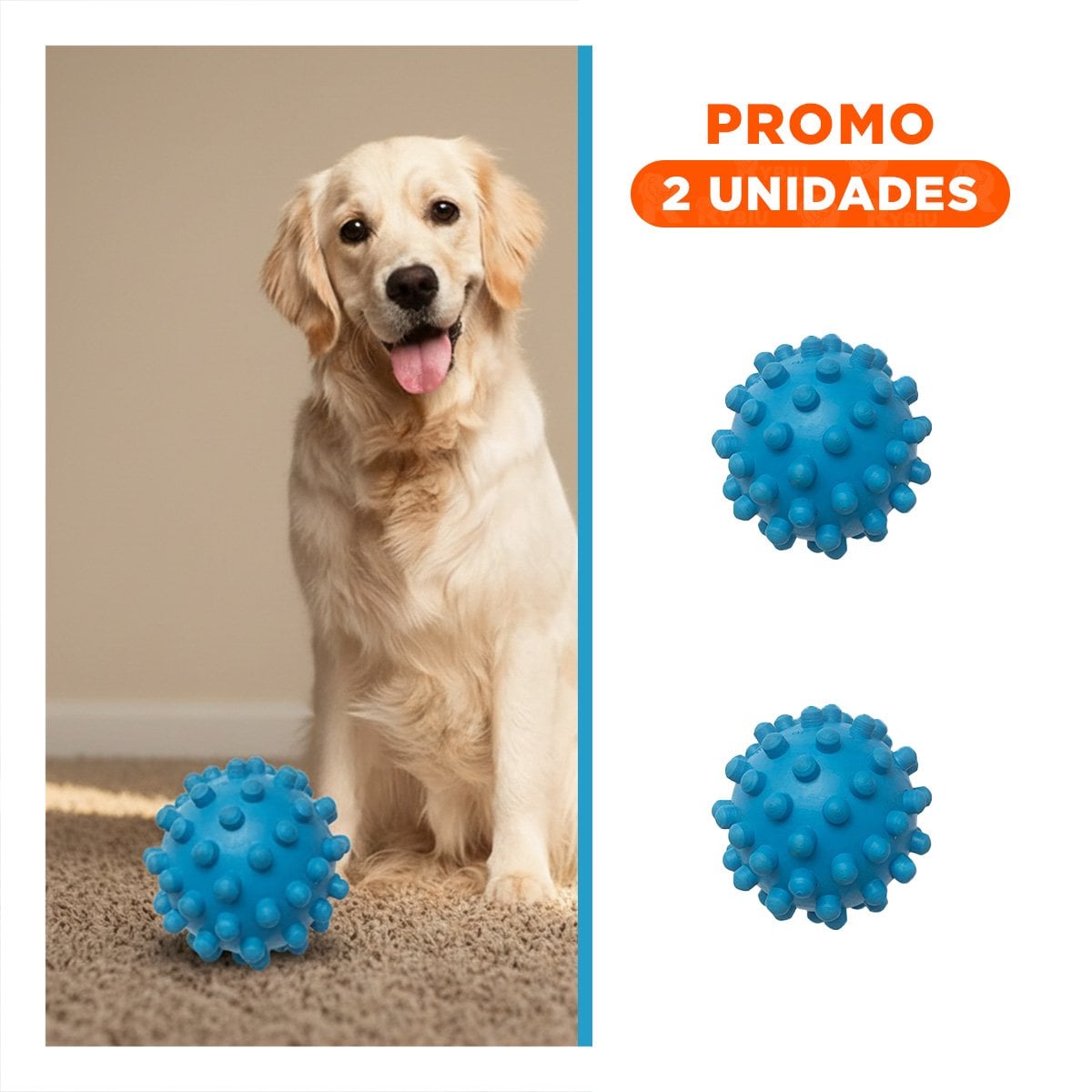 PACK2 DISPOSITIVO DE JUEGO CANINO CAUCHO CELESTE CON DISENO ATRACTIVO Y SEGURO - 1