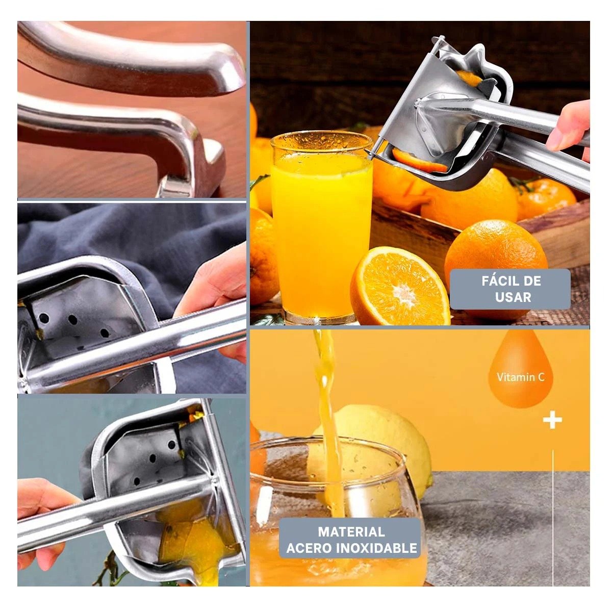PACK12 UTENSILIO EN COLOR PLATEADO PARA NARANJA EN ACERO INOXIDABLE RESISTENTE Y+PAPEL REGALO - 2