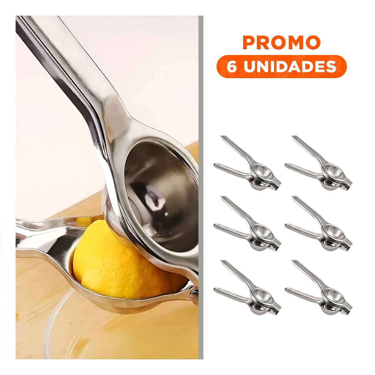PACK6 EXTRACTOR DE METAL PARA LIMON CON DIMENSIONES 21 CM X 6 CM EN COLOR PLATEADO - 1