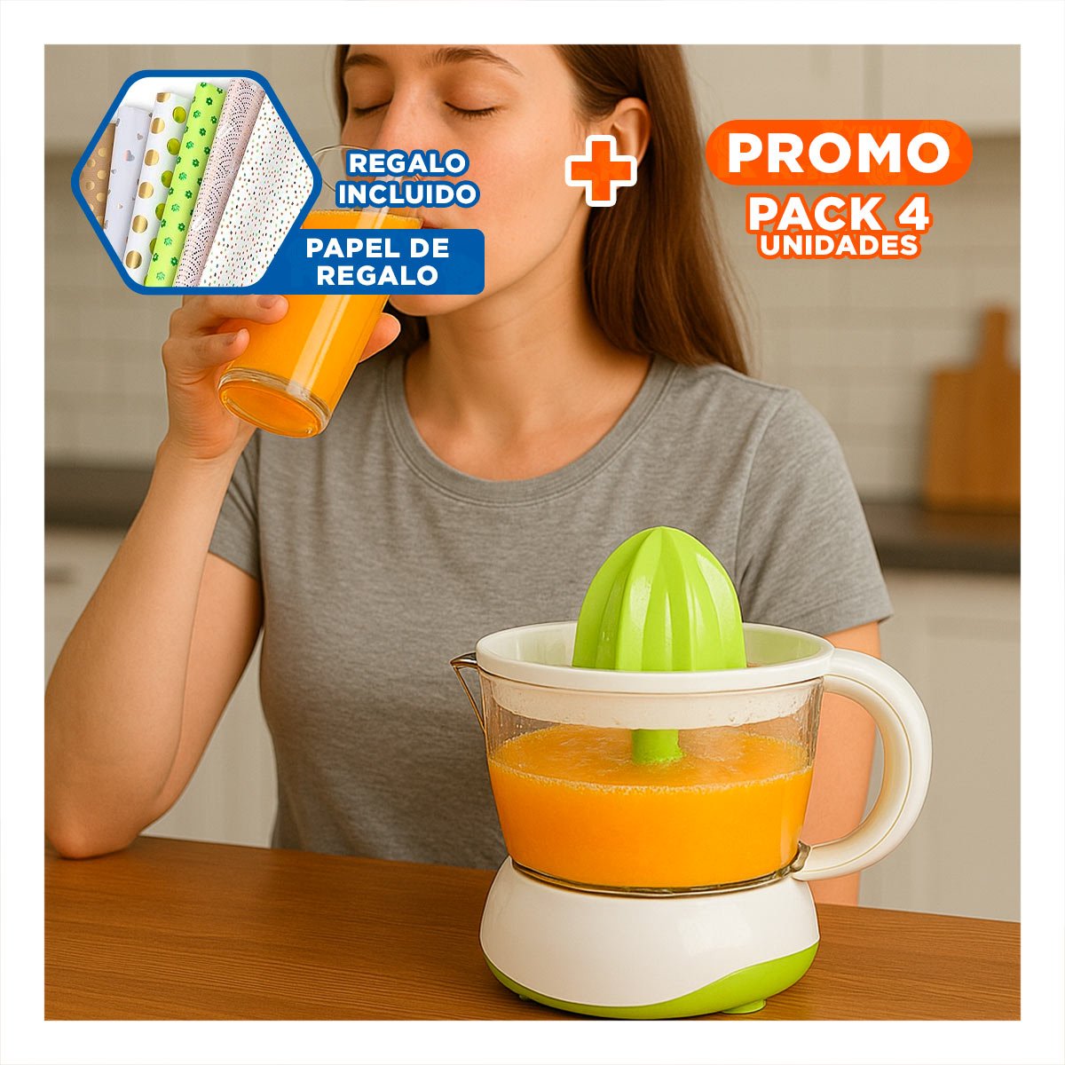 PACK4 PRENSA PROFESIONAL BLANCO CON VERDE EN PLASTICO DURABLE Y+PAPEL REGALO - 1