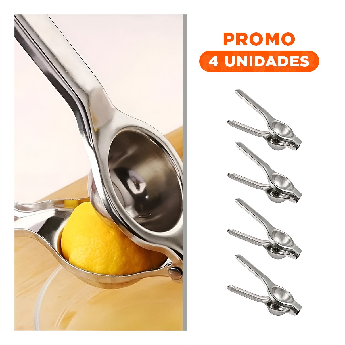 PACK4 EXTRACTOR EN COLOR PLATEADO 21 CM X 6 CM PARA LIMON EN METAL Y+REGALO STICKER - 1