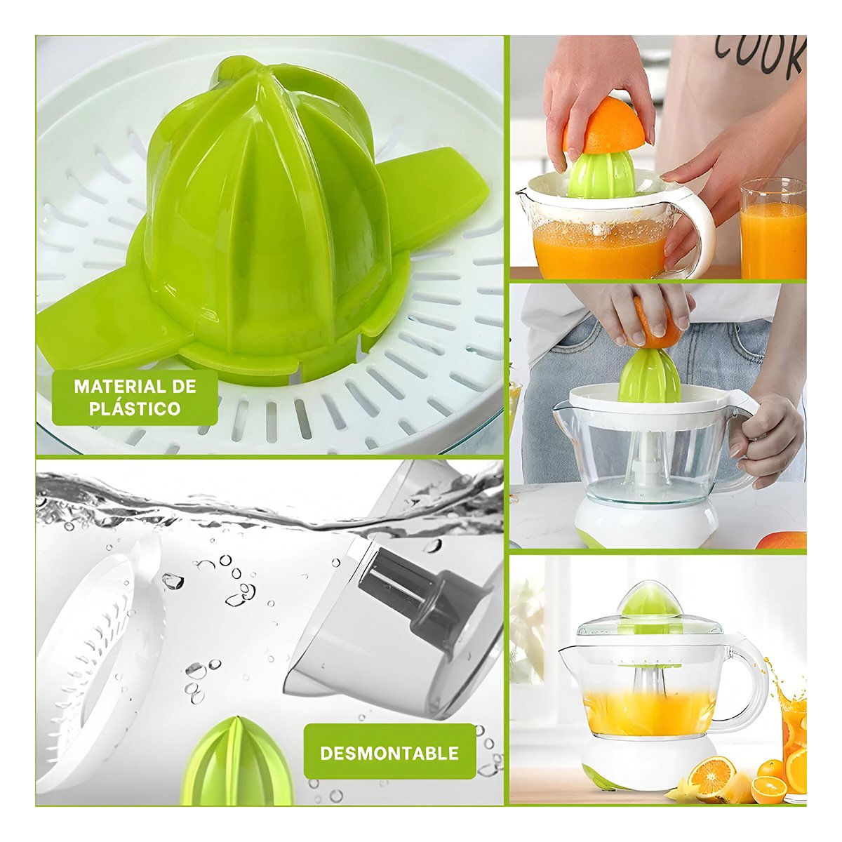 PACK2 EXTRACTOR DOMESTICO BLANCO CON VERDE EN PLASTICO SEGURO Y+PAPEL REGALO - 3