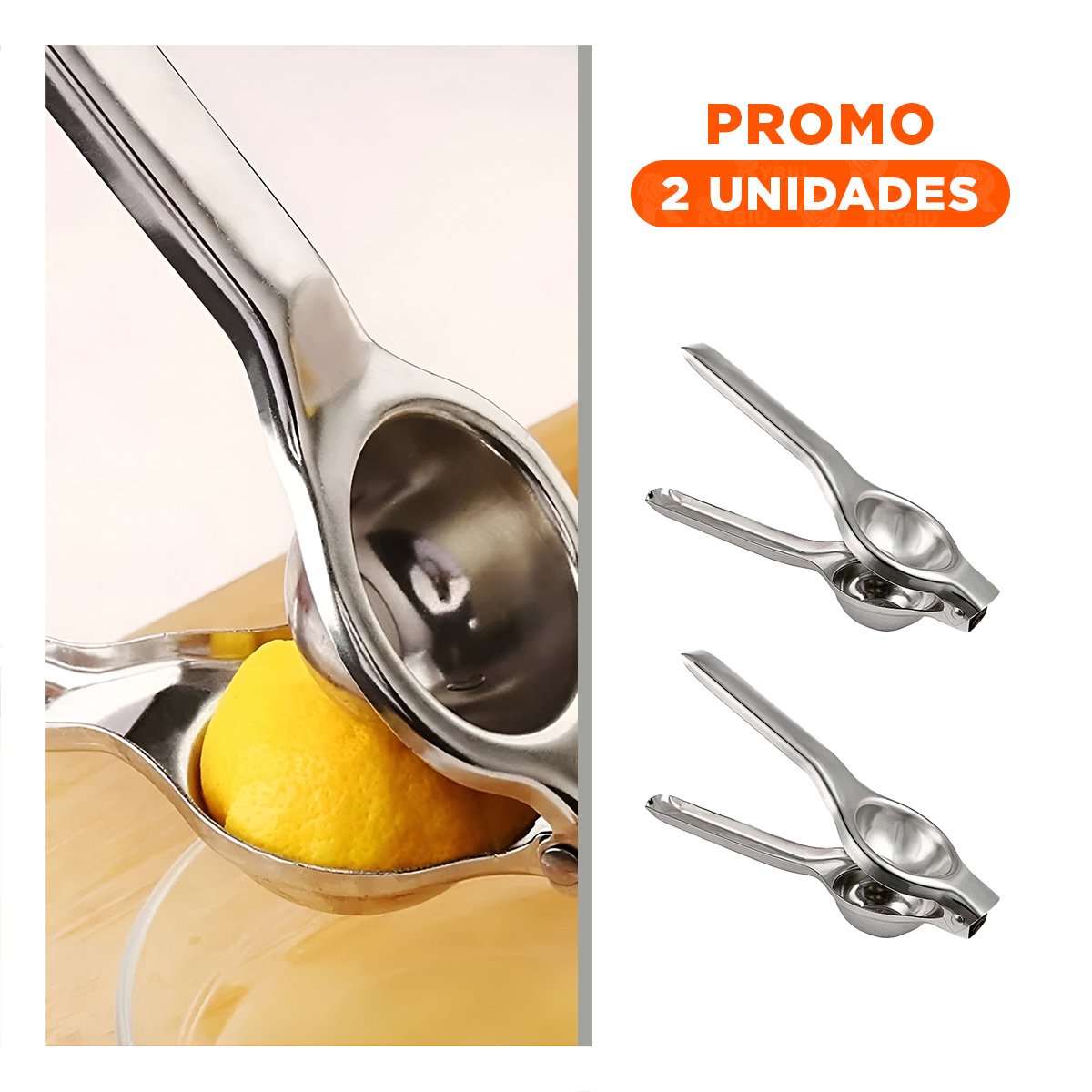 PACK2 EXPRIMIDOR 21 CM X 6 CM EN METAL EN COLOR PLATEADO PARA PREPARACIONES DIARIAS - 1