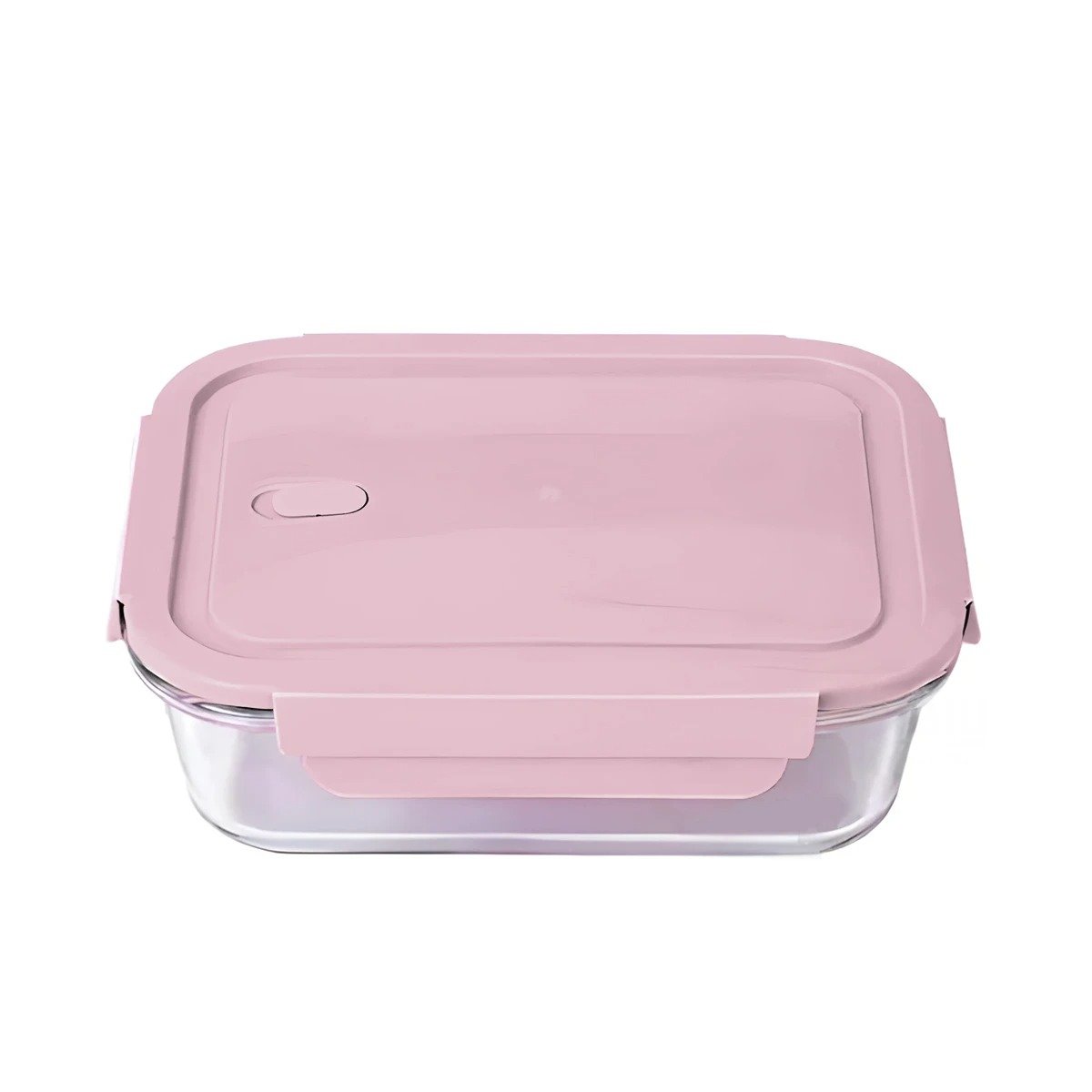 PACK2 TAPER COLOR ROSADO CON TAPA Y 2 DIVISIONES EN VIDRIO PARA COCINA Y+REGALO STICKER - 2
