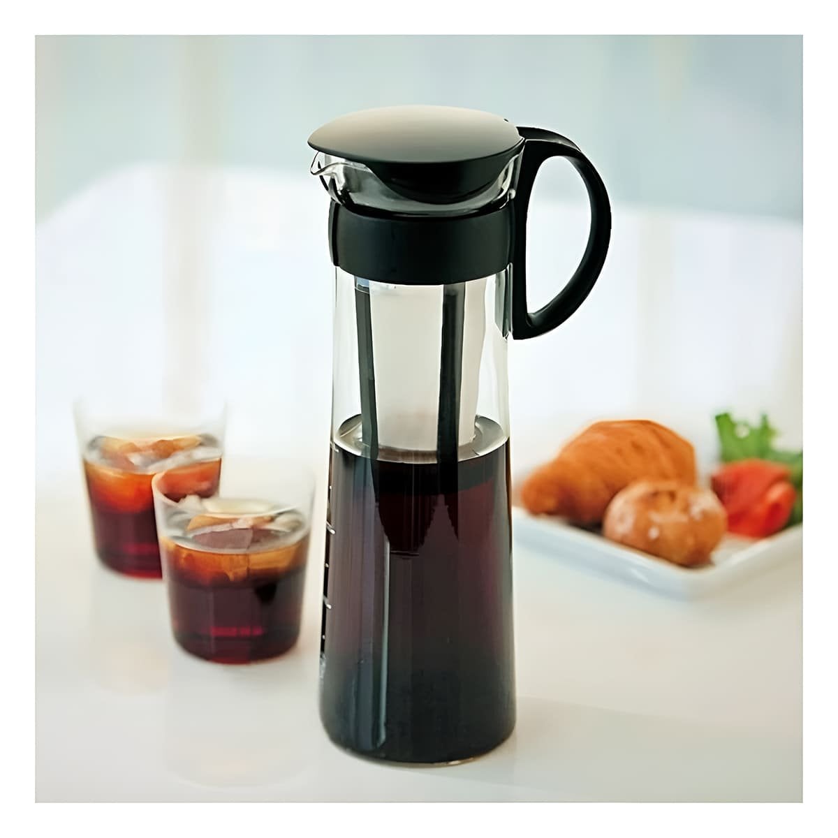 PACK6 DECANTADOR DE VIDRIO 900 ML CON FILTRO Y TAPA NEGRA COCINA Y+PAPEL REGALO - 5