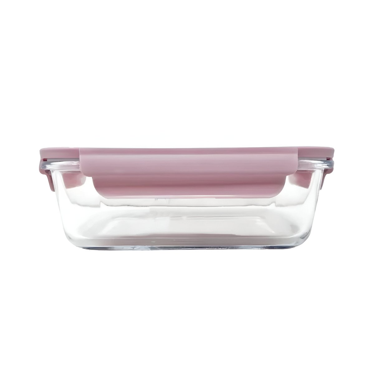 PACK12 CONTENEDOR HERMETICO DE VIDRIO 410 ML CON TAPA SEGURA ROSADO CHICO Y+REGALO STICKER - 2