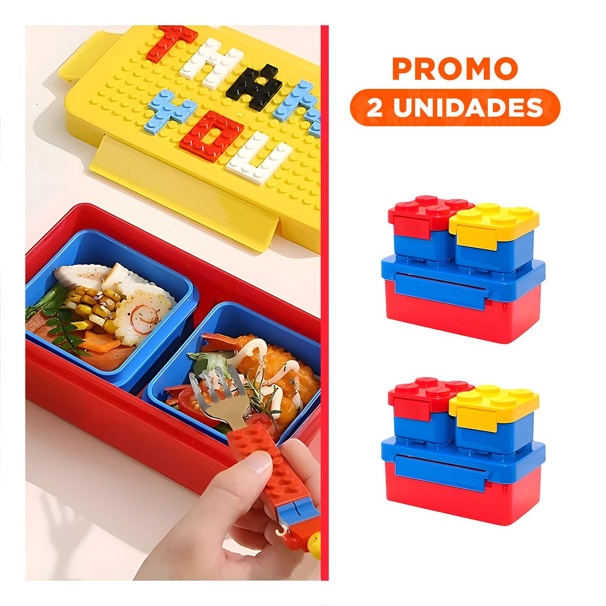 PACK2 SET EN VARIOS COLORES PARA INFANTES DE 3 TAPERES EN PLASTICO PARA GUARDAR ALIMENTOS - 1