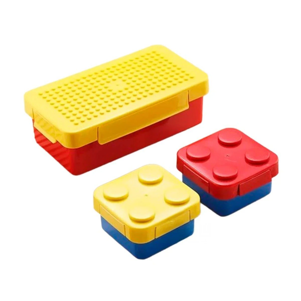 PACK2 SET DE PLASTICO EN VARIOS COLORES CON 3 TAPERES PARA INFANTES ESCOLAR Y+REGALO STICKER - 2