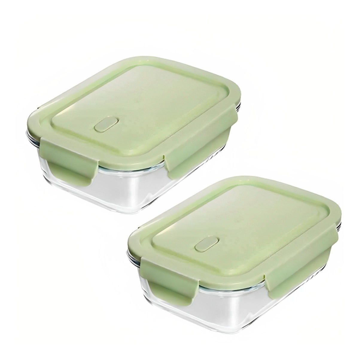 PACK12 RECIPIENTE COMPACTO DE VIDRIO 410 ML CON TAPA VERDE HOGAR Y+REGALO STICKER - 2