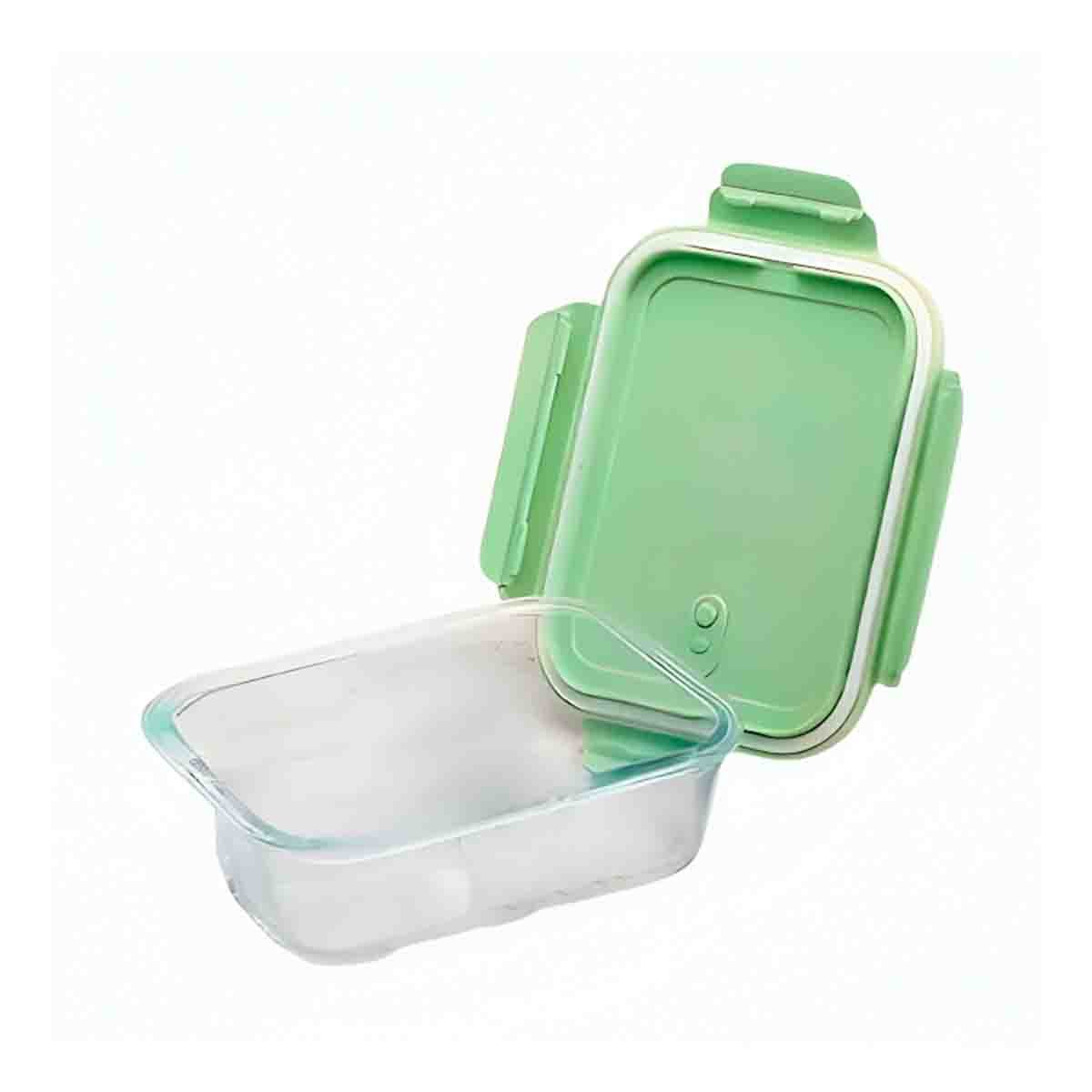 PACK2 ENVASE DE VIDRIO 1040 ML CON TAPA VERDE PARA COCINA Y REFRIGERADOR Y+REGALO STICKER - 2